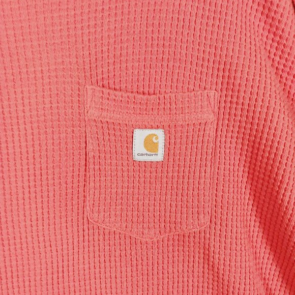 Carhartt, Relaxed Fit Waffle Thermal Long Sleeve, Front Pocket w/ Logo, L 12/14 - Picture 6 of 16